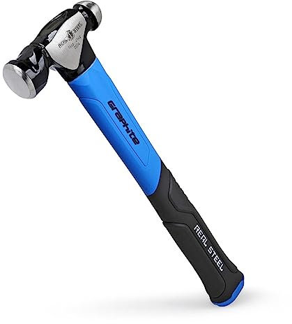 REAL STEEL 0504 - Martillo de bola forjado de grafito con agarre antideslizante, 453.6 g
