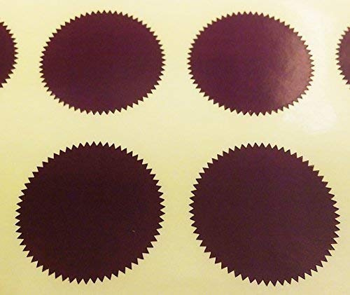 Audioprint Ltd. Pack of 200-41mm Starburst Notary/Legal/Certificate Seals - Colour Code Stickers/Sticky Labels - Choose Your Colour/s (Dark Purple)