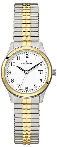 Dugena Damen-Armbanduhr Bari, Quarz, Edelstahlgehäuse, Mineralglas, Edelstahl-Zugband, 5 bar (Mehrfarbig)