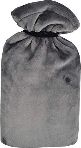 Vagabond Extra Large Hot Water Bottle with Handle and Supersoft Grey Cover 2.7L