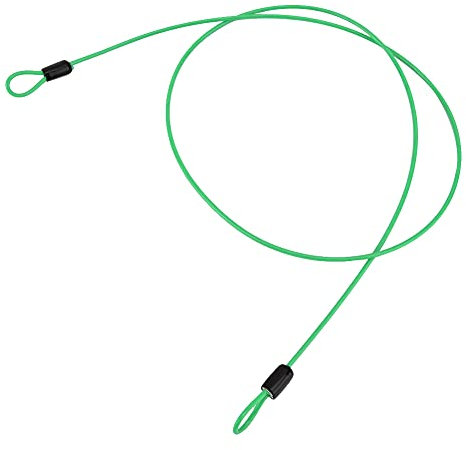Sicherheitsstahlkabel, doppelt geschlungenes Edelstahl-Sicherheitsschlosskabel für Fahrrad, Schlaufenkabel für Fahrrad-Scooter-Schloss Schlaufenseil schmal mit ösen(Green)