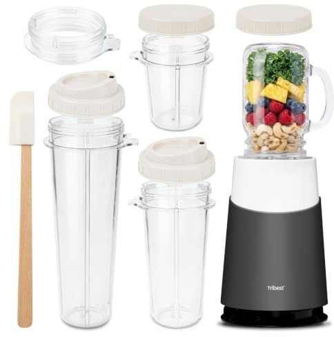 Tribest II Ready Personal Blender with Mason Jar Mug, One-Size, Gray