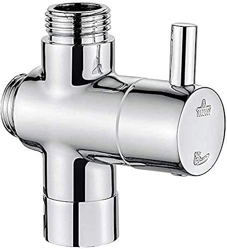 Ibergrif, 3 voie douche, laiton chromé, entrée de commutateur de douche universelle (G3/4 pouces) et 2 sorties (G3 / 4 pouces et G1/2 pouces)