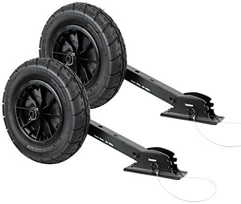 Seamax Deluxe Boat Launching Wheel System, Black Military Edition, 4 Positions and 4 Stages Removable and Adjustable Legs, 14 Pneumatic Wheels. Max Support Water Craft Weight 600Lbs