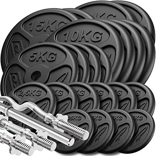 Marbo Sport verstärkte Hantelstange- und Hantelscheiben Set 173 kg