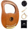 AKLOT 16 Metal Strings Lyre Harfe Mahagoni Lye Harfen mit Stimmschlüssel Pick UP extra Saiten Black Gig Bag