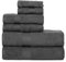 Ample Decor 100% Cotton Luxury 6 Piece Towels Set, 2 Bath Towels, 2 Hand Towels, 2 Wash Cloths for Bathroom - Grey