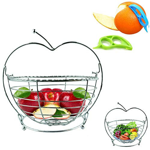 Cesto per frutta fresca e pelapatate agli agrumi (mela Chrome Fruit Bowl & Peeler)