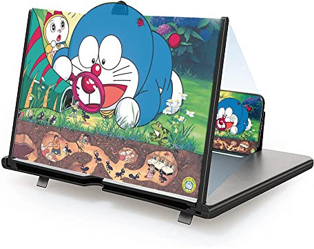 Viwind 16” Lente di Ingrandimento per Smartphone,3D HD Schermo Amplificatore per Telefono Cellulare,Portatile Screen Magnifier per Guardare Film e Video,per Tutti Gli Smartphone (16'', Nero)