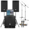 Power Dynamics PD COMBO1800 Live Band PA System: 18-inch Subwoofer, Dual 10-inch Satellite Speakers, 8-Channel Mixer, Dual Wireless UHF Mics - PA System For Band Practice