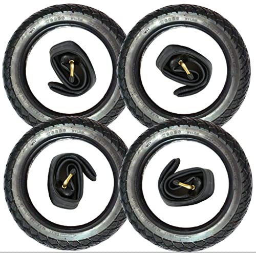 4X Set 12 Reifen 62-203 = 12 1/2 x 2 1/4 CBK-MS® + Schlauch mit 45° Winkel Autoventil Fahrrad Anhänger Kinderwagen Roller Dreirad