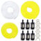 VooGenzek 9 Pezzi Tubi Del Carburante Set, 1.5m Tubo Giallo Trasparente (2 x 3.5mm, 2.5 x 5mm, 3 x 5.5mm) + 6 Pezzi Filtro, per Decespugliatore, Tosaerba, Tubo in PVC, Tubo Dell'olio