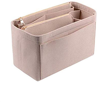 YXBQueen Maquillage Organisateur Sac à main en Feutre Felt Cosmétique Insérer Organizer Bourse pour Voyage Toiletry Stockage Kaki Sacs Faire Up personnalisés pour Femmes