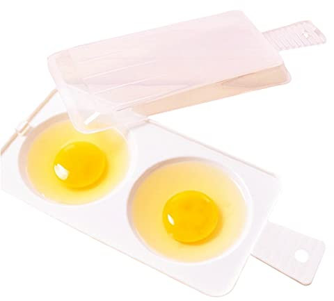 Horoper Mikrowellen-Eierdampfer, Doppel-Ei, Kunststoff, Weiß, Rechteckig, Eierdampfer, Küchengerät