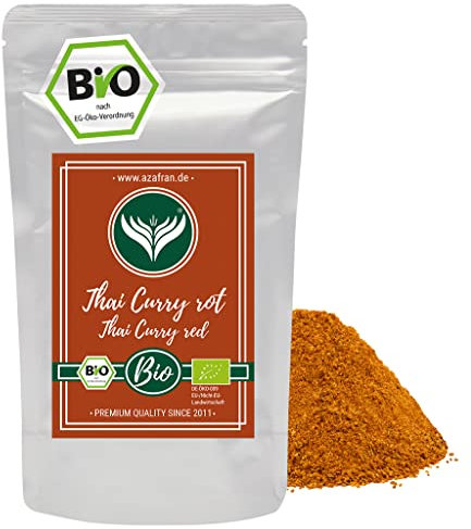 Azafran BIO Rotes Thai Curry Pulver, thailändische Küche, Currypulver rot asiatisch 250g