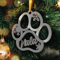 Personalisierte Weihnachtskugel - Lasergeschnittene Weihnachtsornamente mit personalisiertem Namen (Model: Dog Paw, Gloss Gris/Grau)