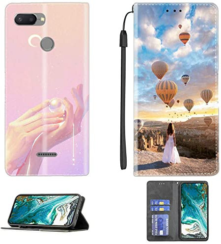 Aroepurt Cover per Redmi 6 Custodia Compatibile con Redmi 6 Cover Case Custodia Pelle Sintetica Cavalletto Magnetico Custodia a Portafoglio CPT58