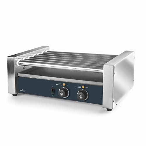 Lacor - 69547 - Asador de Salchichas, Máquina Profesional para Salchichas, 7 rodillos con rotación de 360º, Acero Inoxidable, 2 zonas de Cocción, Temperatura 30ºC-170ºC