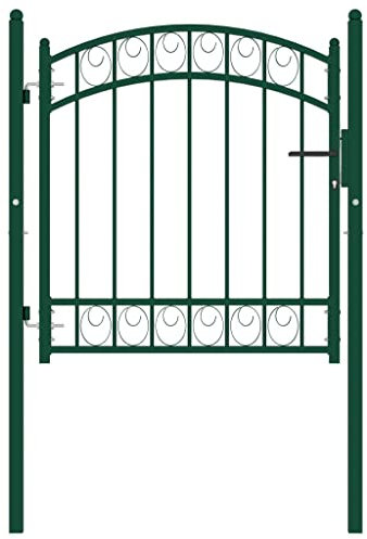 WIFESE 102x150 cm Grün Zauntor GartentüR Gartentor Gartenzaun Doppelstabmattenzaun Gartenzaun Komplettset Doppelstabmattenzaun Tor GartentüRschloss