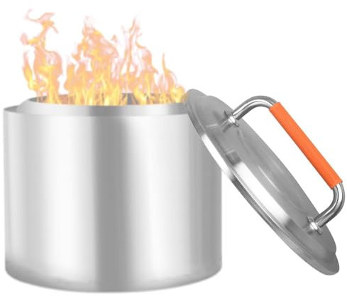 Feuerschalendeckel passend für Soloofen Lagerfeuer 49,5 cm Feuerstelle, Burly grill 50,8 cm Deckel, 304 Edelstahl mit hitzebeständigem Griff für Soloofen, Lagerfeuer, Outdoor-Feuerstellen und