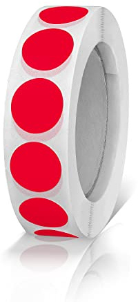 Meitaat Red Round Dot Stickers 13mm Coloured Circle Labels 1000 Pcs | Waterproof Vinyl, Strong Adhesive, Removable Sticky Dots, Colour Coding, Planners, Calendars, Office, Inventory, Organisation