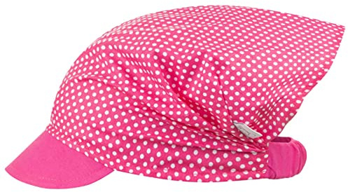 Smarilla Schirmmütze Mädchenmütze Sommermütze Kopftuch Baumwolle Punkte, Farbe: Rosa, Größe: L (50/52)
