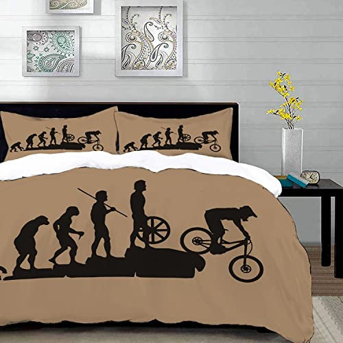 URSOPET Bettwäsche-Set, Mikrofaser,Interessantes Mountainbike-Downhill-Auto,1 Bettbezug,1 Bettbezug 200 * 200 cm + 2 Kopfkissenbezug 50x80cm