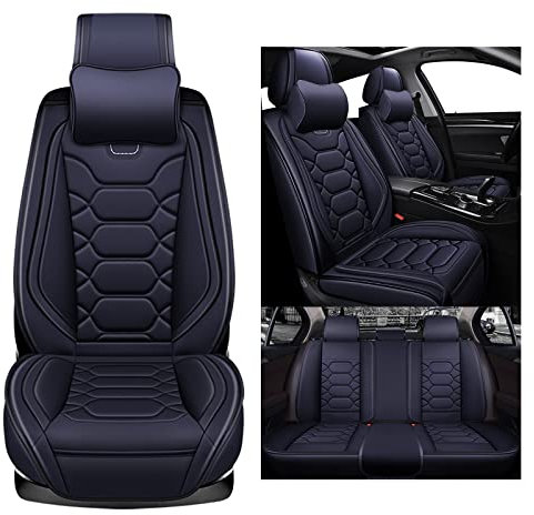 nenyan Autositzbezüge Komplett Set Universal | Schonbezüge für Audi A3 8L 8P 8PA 8V | Auto Sitzbezüge Schwarz