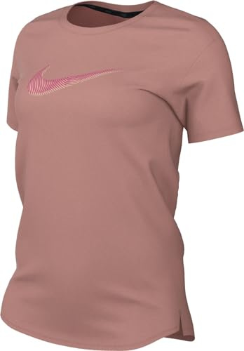 Nike Damen Swoosh T-Shirt, Red Stardust/Fierce Pink, M EU