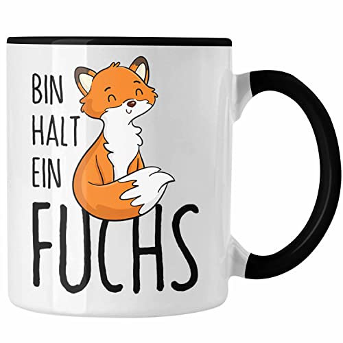 Trendation - Tasse mit Fuchs-Motiv Geschenk für Fuchs-Liebhaber Ich Bin Halt Ein Fuchs Rothaarige (Schwarz)