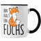Trendation - Tasse mit Fuchs-Motiv Geschenk für Fuchs-Liebhaber Ich Bin Halt Ein Fuchs Rothaarige (Schwarz)