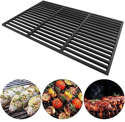 YRHome Griglia in ghisa smaltata, 42 x 28 cm, accessorio per barbecue, barbecue a gas, barbecue a carbonella, 42 x 28 cm