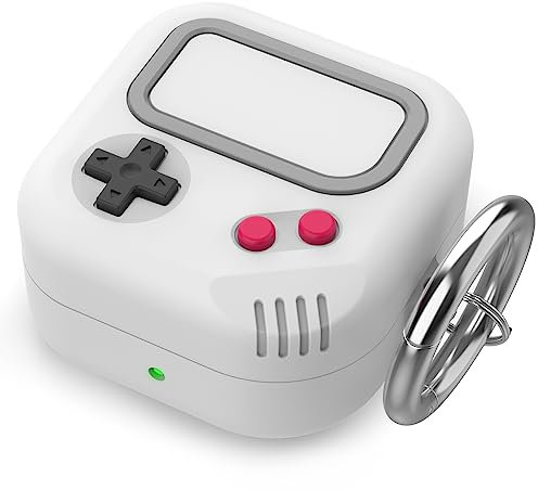 TRONWIN Galaxy Buds 2 Pro Hülle, Retro-Spiel-Design Hülle für Samsung Galaxy Buds 2 Pro/Live/Fe, Silikon case für Männer/Frauen (Hellgrau)