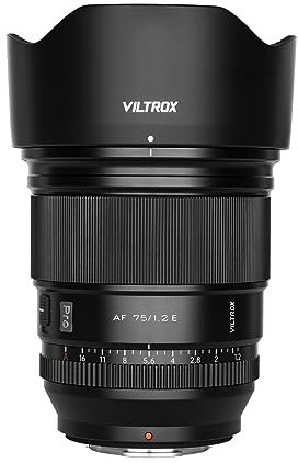 VILTROX 75mm F1.2 Pro APS-C Prime Objectifs autofocus pour Appareil Photo Sony E Mount Standard pour Appareil Photo FE Grande Ouverture Objectif Compatible avec Sony a7 a7C a7II a7RIV a7RV a9