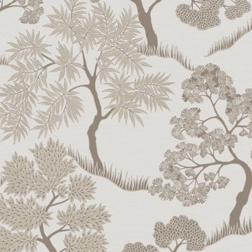 Sublime Tree Floral Natural/Gold Wallpaper | Paste The Wall Application | White Floral | 10M Roll
