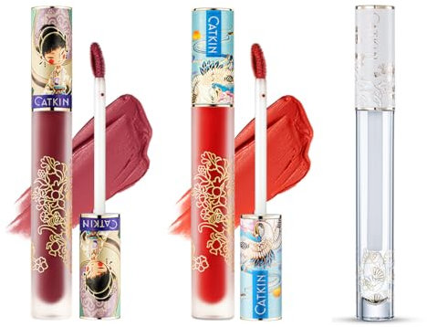 CATKIN 3 PCS Liquid Lipstick Set, Velvet Matte Finish, High Impact Lipcolor, Liquid Lip Stain, Long Lasting, Waterproof, No Transfer, Vegan