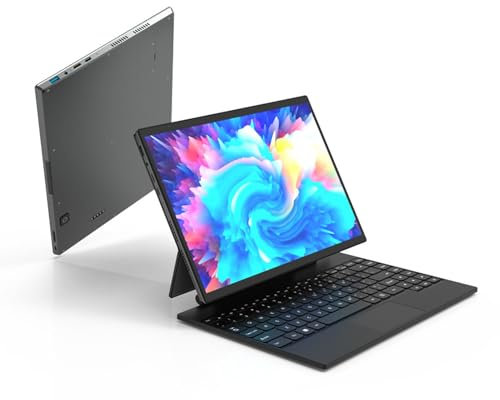 Jectse Ordinateur Portable 2 en 1 de 14,0 Pouces, 16 Go de Amovible avec étui pour Clavier Magnétique, écran Tactile IPS 2240 X 1440 2,2 K 60 Hz 16:10, Double Tablette (16 Go +