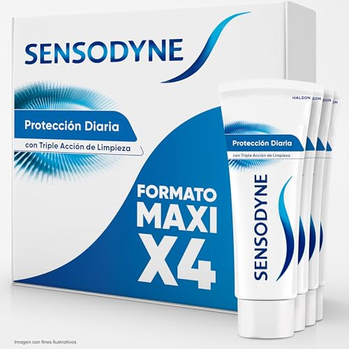 Sensodyne Täglicher Schutz für Zahnpasta, Linderung für empfindliche Zähne, dauerhafter Schutz gegen Zahnempfindlichkeit, 4 x 75 ml