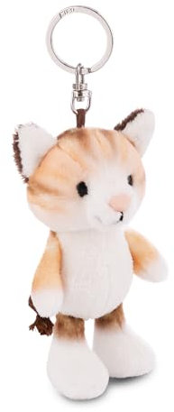 NICI Schlüsselanhänger Katze 10cm braun - Plüsch-Begleiter Kuscheltieranhänger mit Schlüsselring für Schlüsselband, Schlüsselbund & Schlüsselhalter