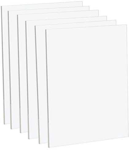 6 Stück A3 klare Acrylplatten - 297mm×420mm, klare Kunststoff-Acrylplatte, 1mm dick, transparente Kunststoffplatte für Dekoration, Display, Bilderrahmen, Malerei