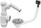 Universal Kitchen Sink Waste kit for 1 Bowl Includes 40mm Trap with Appliance Outlet Basket Strainer Waste with Rectangle Overflow 90mm