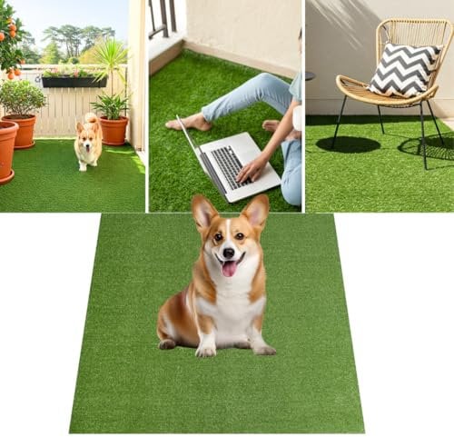TAPISO Canyoo Erba Sintetica Verde 7 mm per Esterno da Giardino Terazza Balcone Giardino d'Inverno Prato Sintetico Resistente UV Tappeto Erba Finta al Metro Rotolo 100 x 100 cm 400 x 800 cm