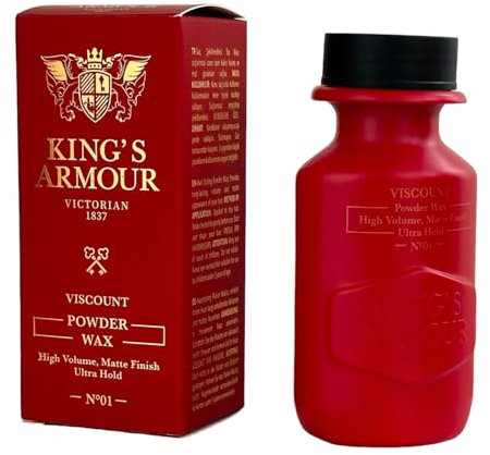 King’s Armour VISCOUNT Powder Wax – Hair Styling Powder for Men – Ultra Hold, High Volume, Matte Finish – No Grease or Clumping – Easy to Wash Out – 20g
