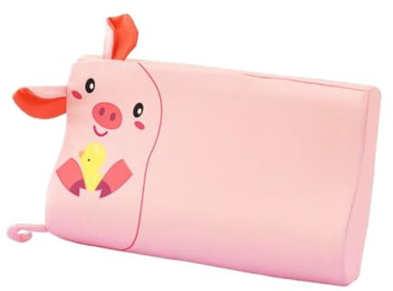 champracer Schlummerkids Kissen Original,Kinderkissen für Besserenund Gesünderen, Calmly Ergonomisch, Kawaii Tiere Kissen, Atmungsaktiv und Hautfreundlich (Mit Kopfkissenbezug) (Schwein,50 * 30 cm)