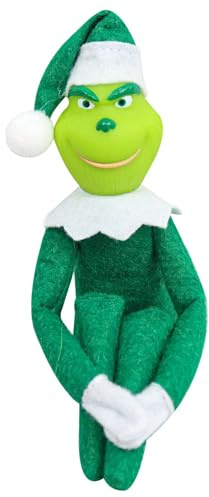 Applysu Christmas Grinch doll Xmas gefüllte Plüschtiere Geschenk Santa Grinch auf dem Regal für Home Decor Party