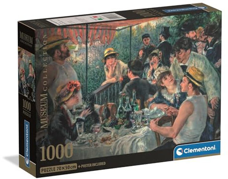 Clementoni Puzzle Collection - Museum Lunch Boating Party 1000 Stücke, Compact Box - Puzzle für Erwachsene 14-99 Jahre, Geschenk für Mann und Frau, Made in Italy, 37063
