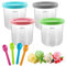 4 PCS Bacs à Crème Glacée pour Ninja Creamy avec 4 Cuillères Compatibles Ninja Sorbetières NC301 NC300 NC299AMZ Série Sans BPA Et Lave-Vaisselle, Bacs À Crème Glacée avec Couvercle Et Cuillère