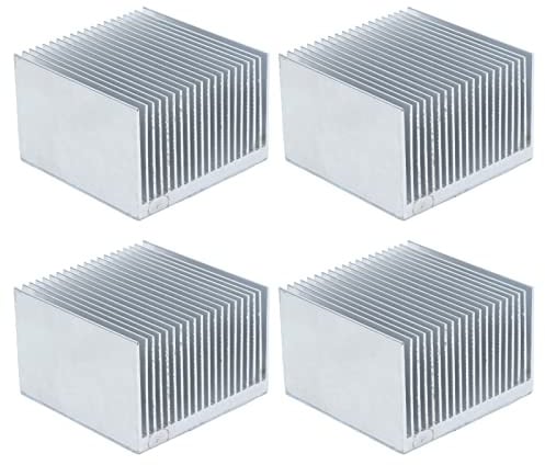 REXVTNS 4PCS AluminiumKhlkrper,Khlflossen Aluminium Wrmekhler Khler Khlkrper fr Elektronik CPU Modul 60x60x39mmmm (with Back Glue)