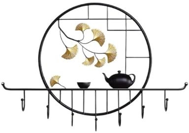 Porte-manteau mural de luxe avec 7 crochets en métal – Crochets élégants en fer pour entrée, couloir et vestiaire