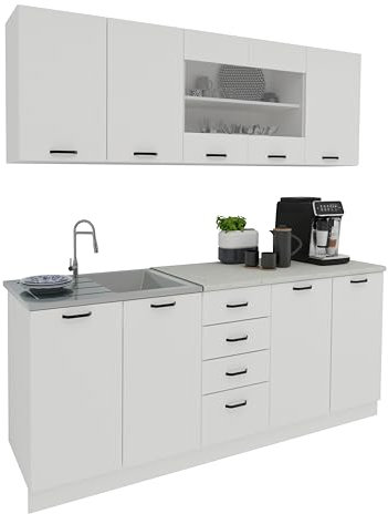haaus Zona de cocina Riga, Blanco, L 200 cm